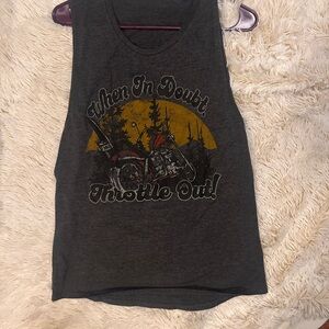 Women's Graphic Tank Top - Dark Gray